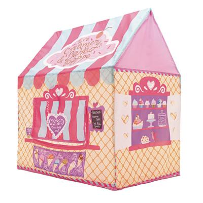 China Soft Pink House Toy Indoor Kids Playhouse And Ice Cream Girls Outdoor Play Tent for sale