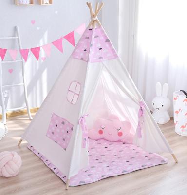 China Hot Pink Blue Indoor Tent Canvas Teepee Teepee Toy Princess House Kids Toy Sports Tent Hot Pink &Outdoor Kids Play Tent for sale