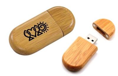 China Customized Mini Bamboo USB Flash Drive 64GB Password Protection for sale