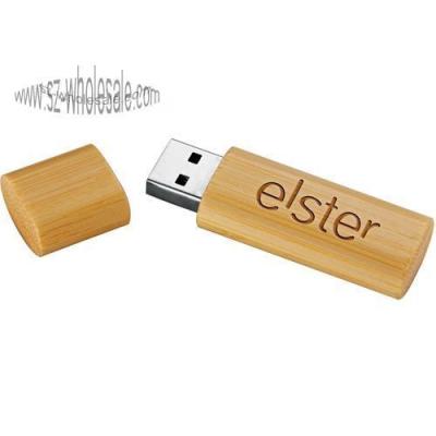 China Secure Bamboo USB Flash Drive 32GB Large Capacity USB 2.0 With LED Light for sale