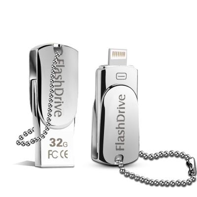 China Lighting OTG Phone USB Flash Drive , iPhone Swivel Metal 32GB USB Memory Stick for sale