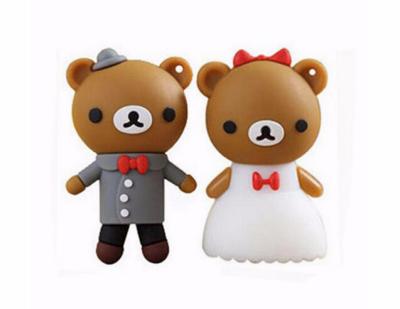 China cartoon bear pendrive bride groom pen drive 4gb usb flash drive  memory stick wedding gift for sale