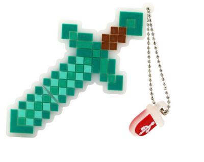 China Minecraft treasured sword 4GB usb pen drive cross model usb flash memory Stick Te koop