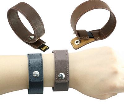 China Fashion bracelet leather usb flash drive , 32GB real capacity memory stick for sale