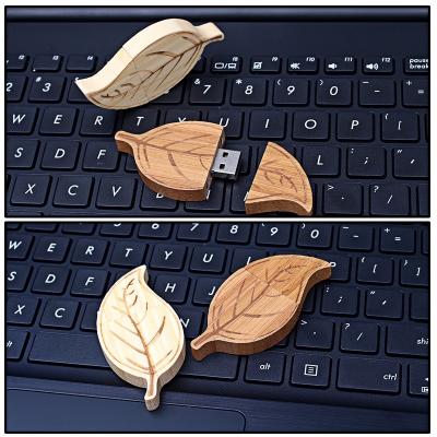 China Natural Retro Style of  Leaf  Wood USB Flash Drive High Speed USB 2.0 128MB - 64GB for sale