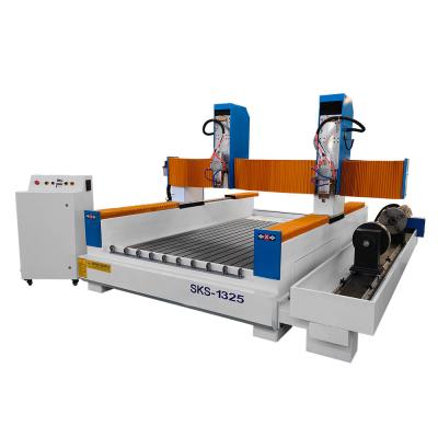 China Hotels Double Heads Headstone Gravestone Headstone Engraving Machine Stone CNC Router Stone Engraver for sale