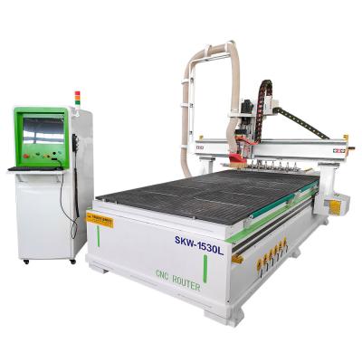 China Wood Linear Automatic Tool Furniture Windows Cutting Wood CNC Router Machine Change Wood, Advertising Air Cooling Working Spindle en venta