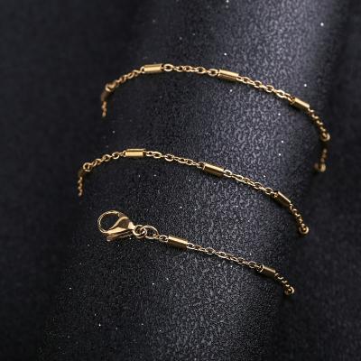 China Wholesale Chain Necklace E-Co Friendly For Mens Womens Real 18K Gold Plated Stainless Steel Figaro Chains for sale