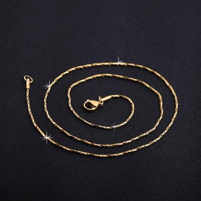 China Wholesale Chain Necklace E-Co Friendly For Mens Womens Real 18K Gold Plated Stainless Steel Figaro Chains for sale