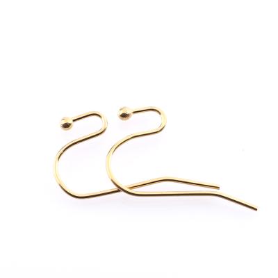 China Custom E-Co Friendly Gold Plated Spring Silver Ball Dangle Ear Wire Stainless Steel Earring Hooks For DIY Jewelry Making for sale