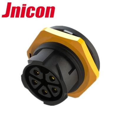 China Automotive Automotive M25 Male To Female Circular Waterproof Panel Mount Connector 5 Pin Yellow for sale