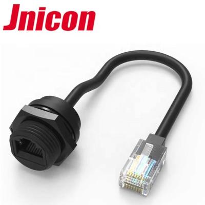 China Jnicon industrial security screw ethernet cat6 rj45 female connector M19 with IP68 for sale