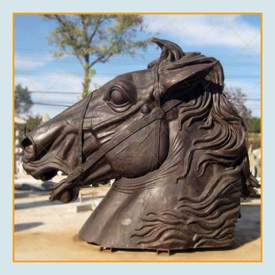 China Europe Large Metal Outdoor Statue Antique Antique Horse Head Casting Bronze Sculpture For Sale for sale