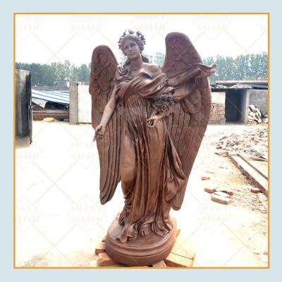 China Europe Cemetery Guardian Bronze Angel Wings Statue Figurine Sculpture For Sale for sale