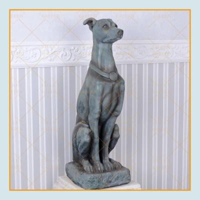 China Wholesale Europe Metal Decorative Sculpture Sitting Bronze Greyhound Dog Statue for sale