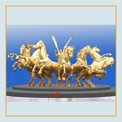 China Wholesale Anitque Europe Metal Life Size Outdoor Animal Sculpture Jumping Brass Horse Statue for sale