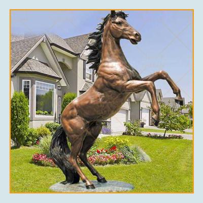 China Europe Garden Decor Horse Sculpture Life Size Rising Bronze Horse Sculpture For Sale for sale