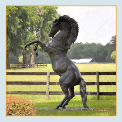 China Large Europe Bronze Cast Outdoor Decor Jumping Horse Sculpture For Sale for sale