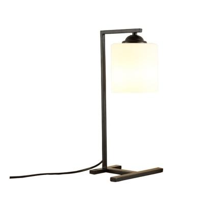 China Newly-designed Nordic Home Decor Black Table Lamp Hotel Bedroom Bedside Decorative Lighting Modern Luxury Table Lamp with glass shade for sale