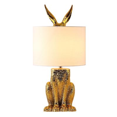 China Modern Resin Animal Table Light Creative Masked Rabbit Shape Design Lighting Lamp Dining Bedroom Living Room Interior Table Lamps for sale