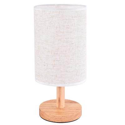 China Newly-designed Chinese factory Smart Modern minimalist home Bar decorative bedside lamp Linen fabric wood bedside Bar Light lamp for sale