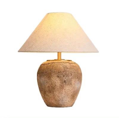 China Modern Antique lamp table Wabi-sabi Handmade Retro Ceramic Port Porcelain lamp Rustic table Lamp classic For home decor abajur for sale