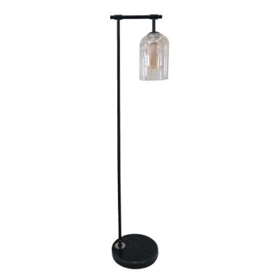 China Easy Assembly Double glass shade standing lamp with black marble base for Bedroom Study Room Office Farmhouse Bedside Nightstand Lamp for sale