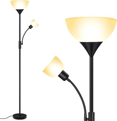 China Postmodern 3-light Mother and child floor lamp Frosted glass and 2 head finish Torchiere Super Bright with 2 Reading Lamps Living Room for sale