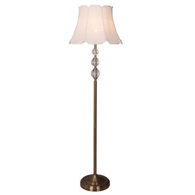 China Lighting Functions Marglice Home European style retro luxury floor lamp traditional brass transparent crystal glass decor standing floor lamp for sale