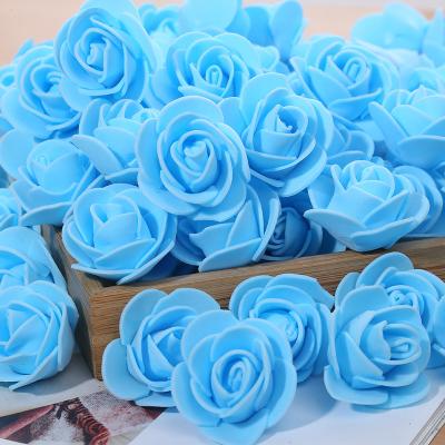 China Beautiful Hot Selling Colorful Artificial Flower Artificial Pe Foam Rose Flower Head 3.5cm DIY Rose Bear Decoration 500pcs/bag for sale