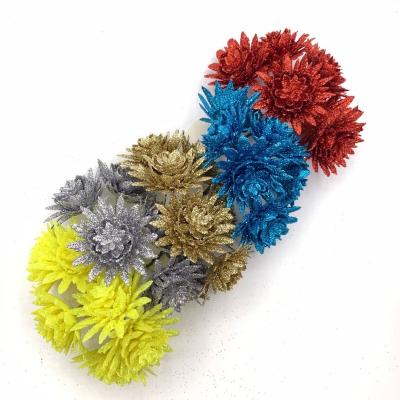 China Party Xmas Decor Factory Direct Hot Sale Sparkle Foam Artificial Flowers For DIY Christmas Tree Party Wedding Banquet Decoration for sale