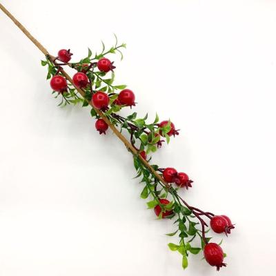 China Mini pomegranate plastic fruit branch simulation artificial flower berry festival decorative home weeding decoration for sale