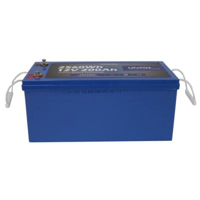 China Hot Sale Long Life RV Battery LiFePO4 12V 200Ah Marine Solar Lithium Ion Battery for sale