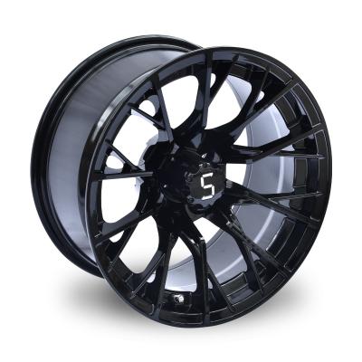 China Shuran 14 Inch Golf Cart Wheels And Tires Machined/Gloss Black Wheel 4/101.6 Bolt for sale