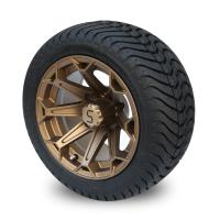 中国 12インチの青銅色アルミニウム車輪および215/35-12控えめな点のタイヤ アセンブリ4x4ボルト パターンをゴルフ カート 販売のため