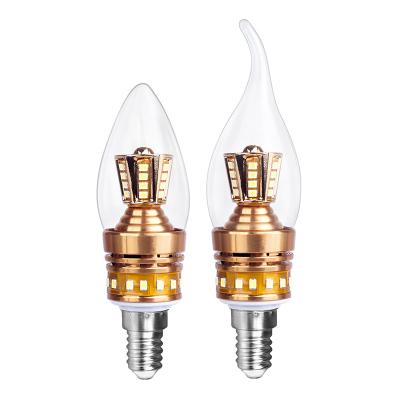 China Global Candle Light Led Bulb 2835 6d-9dled C37 Candle Light E14 5W Chandelier High Lumen Candelabra Led Bulb for sale