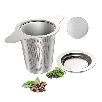 China Stainless Steel Mesh Tea Strainer Bambus Tea Infuser Viable Wholesale Heat Resistant Dual Handles Teapots For Filter for sale