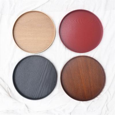 China Wholesale Viable Natural Bambus Kitchen Around Decorative Unfinished Business Ash Wood Eid Custom Serving Tray For Food Fruit Wood for sale