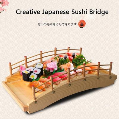 China Natural Custom Size Eco-Friendly Sustainable Japanese Style Sushi Arch Bambus Bamboo Sushi Bridge For Sushi for sale