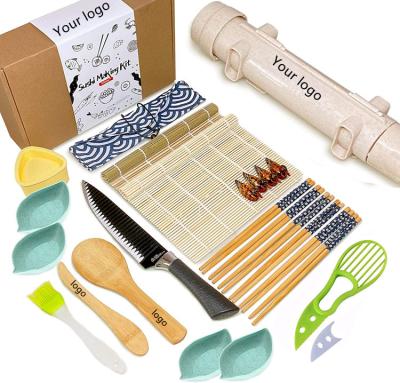 China Viable Japanese Bambus Amazon BPA Free Tableware Bazooka Roll Maker Machines All-in-One Sushi Making Kit For Beginners for sale