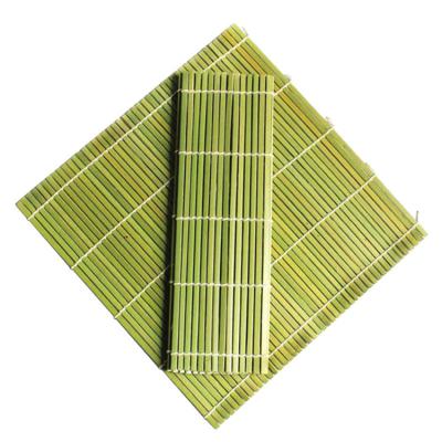 China Custom Green Bamboo Sushi Mat For Japanese Restaurant Sustainable Japanese Non-Stick Heat Resistant Rolling Bambus Makisu for sale