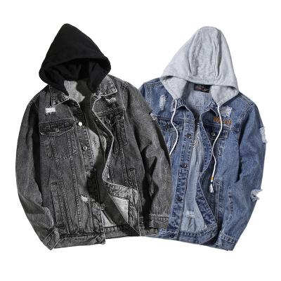 China New Fashion Men's Style Breathable Denim Jean Jacket Hoodie Jean Jacket With Hood For Men for sale