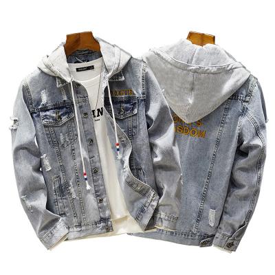 China 2021 New Fashion Men's Cowboy Spring Casual Cotton Slim Fit Single Breasted Male Dismountable Denim Jackets And Coats for sale