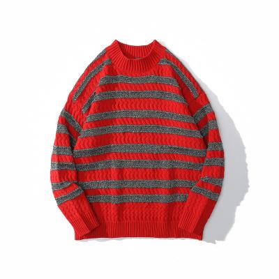 China Anti-wrinkle winfashion hip hop vintage plus size Para chompas winter outdoor oversized men stripped sweater for sale