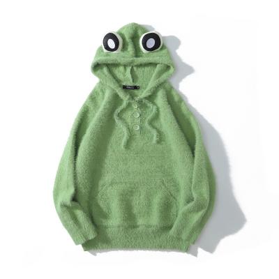 China Anti-wrinkle winter custom design frog hat jumper crewneck sweater hoodies mohair lounge pullover sweaters for men for sale