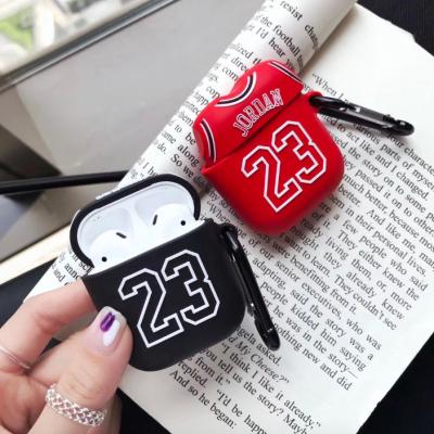 China Jordan Number 23 Shirt Design TPU Thick Earphone Case Bag for airpods CHENGJINA05 for sale