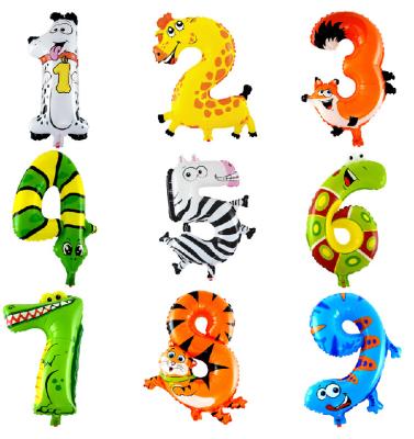 China Gift Toy Animal Colorful Cat Shape Number 8 Number Foil Balloons for sale