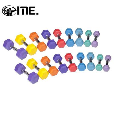 China Universal Mesport Hex Dumbbell Rubber Set for sale