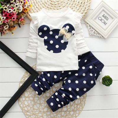 China Polyester/Cotton Polyester/Cotton Baby Boutique Clothing Sets Kids Cartoon Dot Long Sleeve Kids Wear Bangladesh Girls For Children Clothes A426 for sale