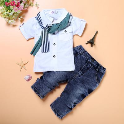 China Kids Sets Two Piece Kids Two Piece Sets Boys Clothes Summer Children Dress Suits For Kids Set Toddler T-shirt + Jeans Sport Suits Y10694 Use 2 - 7 Years for sale